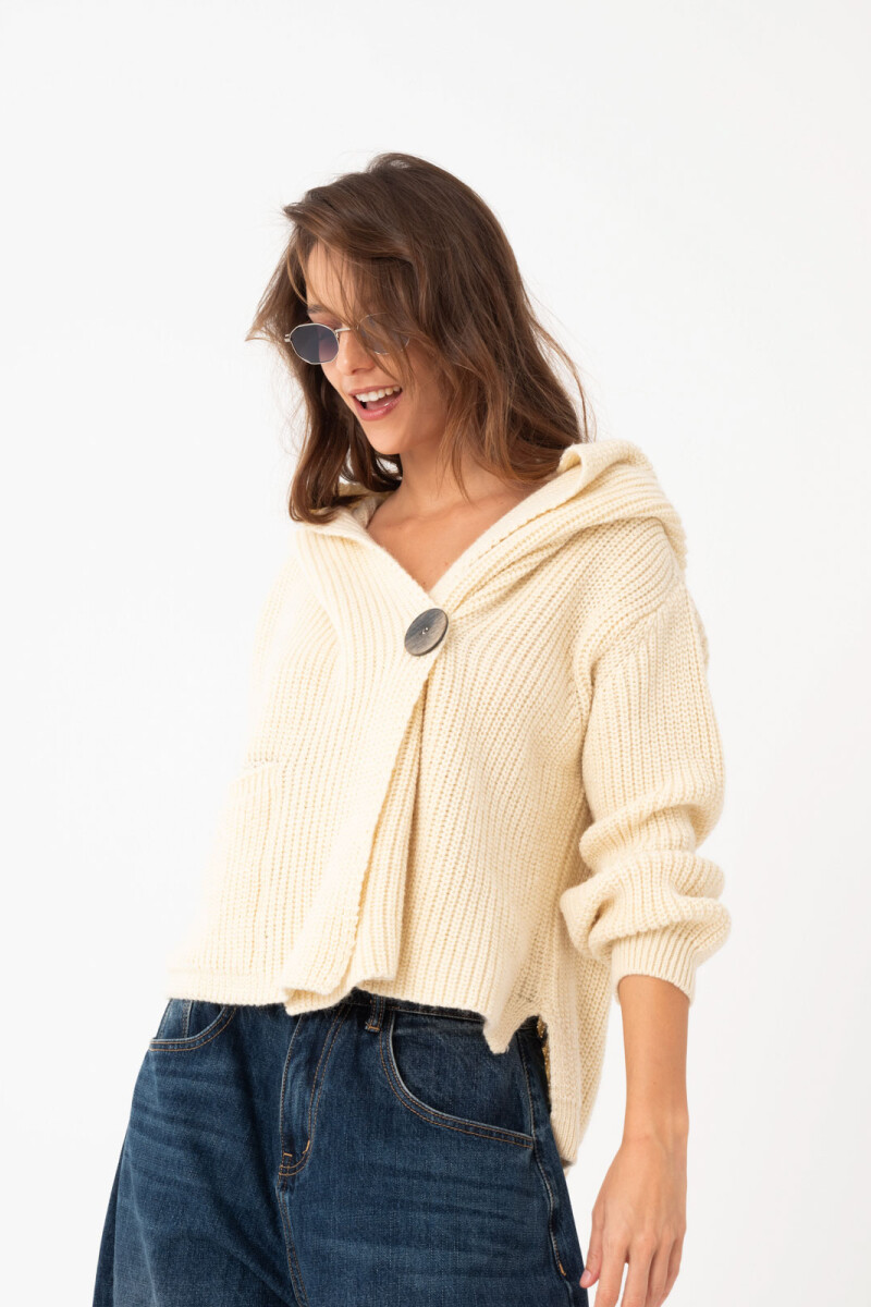 CARDIGAN CAPUCHA Natural