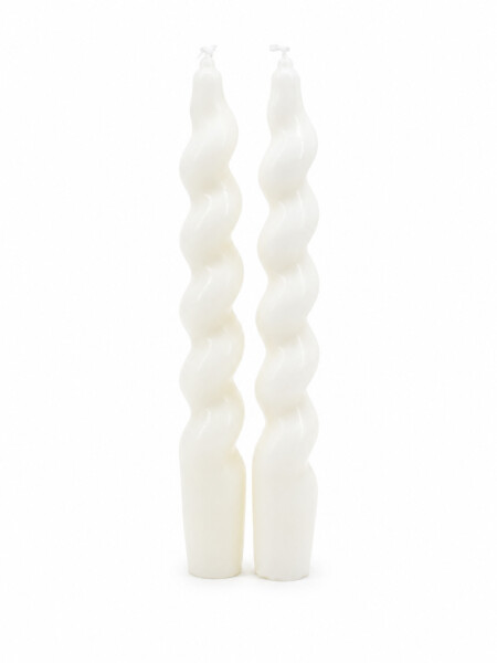 VELA CILINDRICA TORNEADA SET X 2 NATURAL