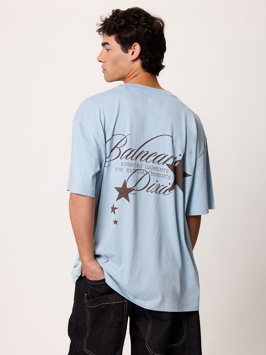 T-SHIRT M/C ODIT DIXIE - Celeste 