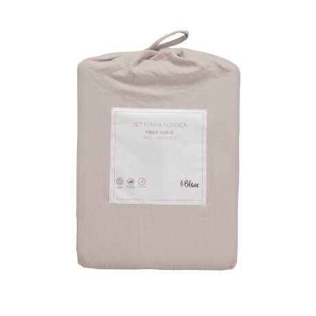 FUNDA NÓRDICA KING POLIESTER NATURAL-BEIGE PREWASHED BEIGE