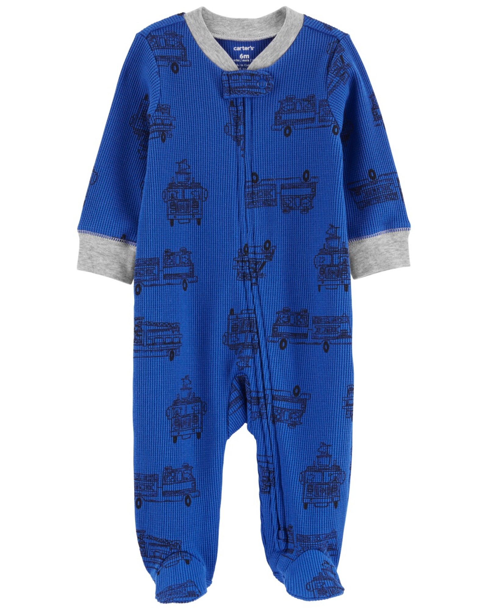 Pijama una pieza con pie diseño bomberos Sin color