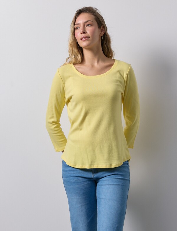 Remera Algodon Basica AMARILLO
