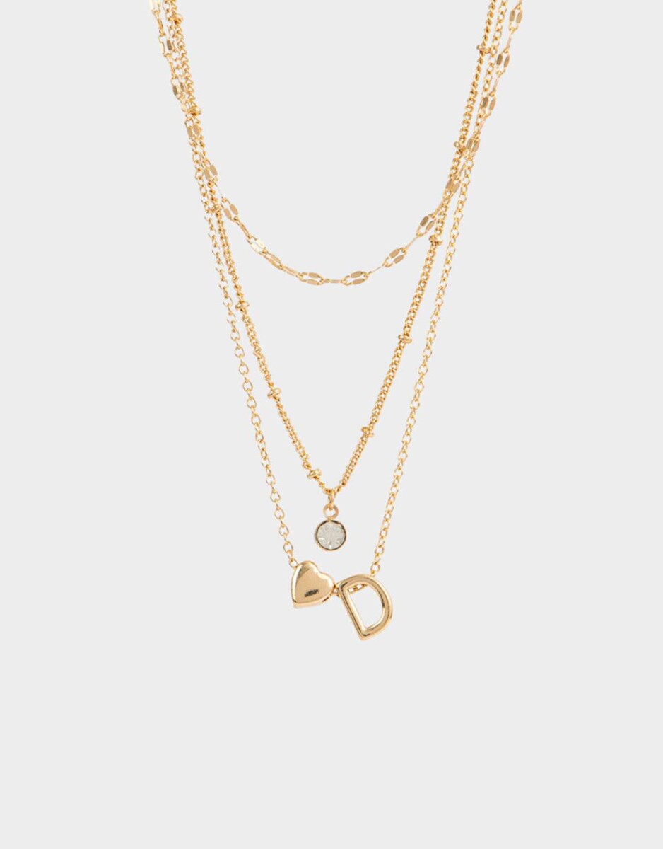 Collar Corto De Inicial ''e'' - Dorado 