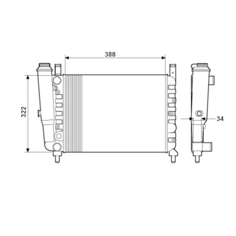 RADIADOR FIAT UNO FIORINO DUNA ELBA NAFTA 85/92 38.8X32.2 REACH RADIADOR FIAT UNO FIORINO DUNA ELBA NAFTA 85/92 38.8X32.2 REACH