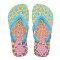 Sandalias Infantiles Havaianas Hav.Kids Flores Amarillo - Azul