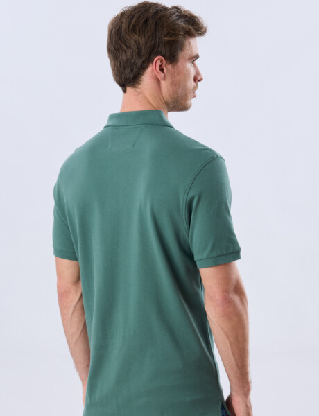 REMERA POLO LISA PIQUÉ Verde Oscuro
