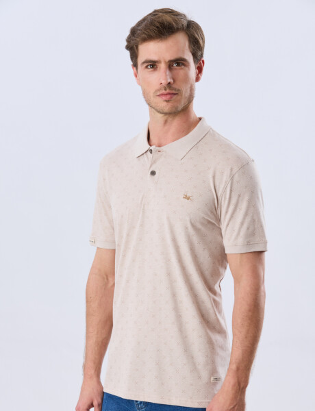 REMERA POLO ESTAMPADA JERSEY Beige