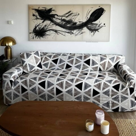 Funda sillón 4 cuerpos estampada Triángulos