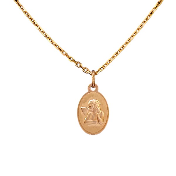 Dije Ángel de la guarda-Oro bajo-Sin piedra-CP8600 sinpiedra