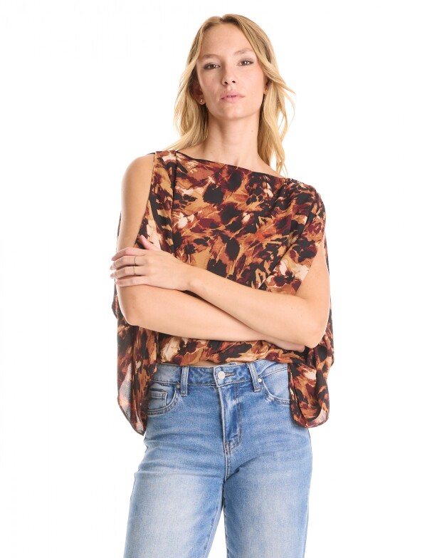 Blusa Dolman Printed MULTI/TOSTADO