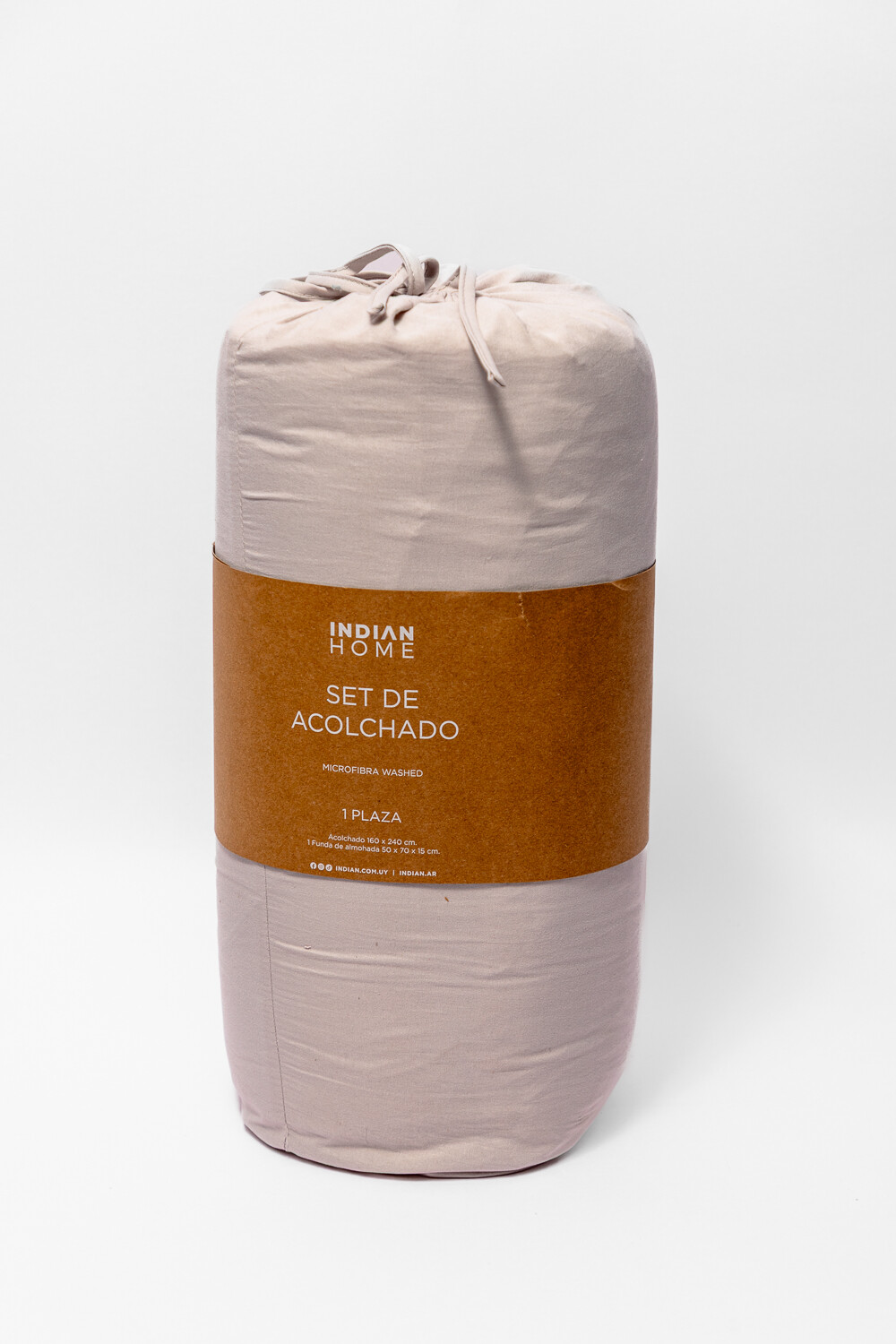 Acolchado 1 Plaza Microfibra Washed Gris