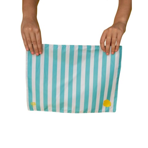 Individual impermeable Rayas Petróleo Limón