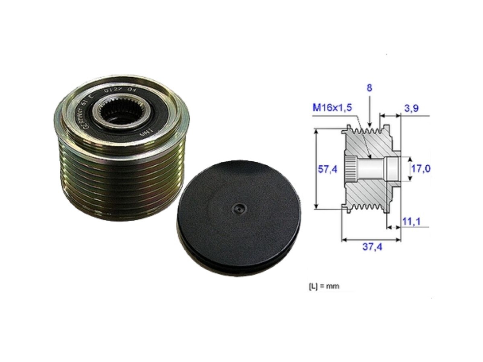 Polea Alternador Marcha Libre Mercedes Benz Omnibus O500 Rs/Rsd 01-25 