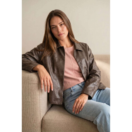 Campera Cuero Vegano Chocolate