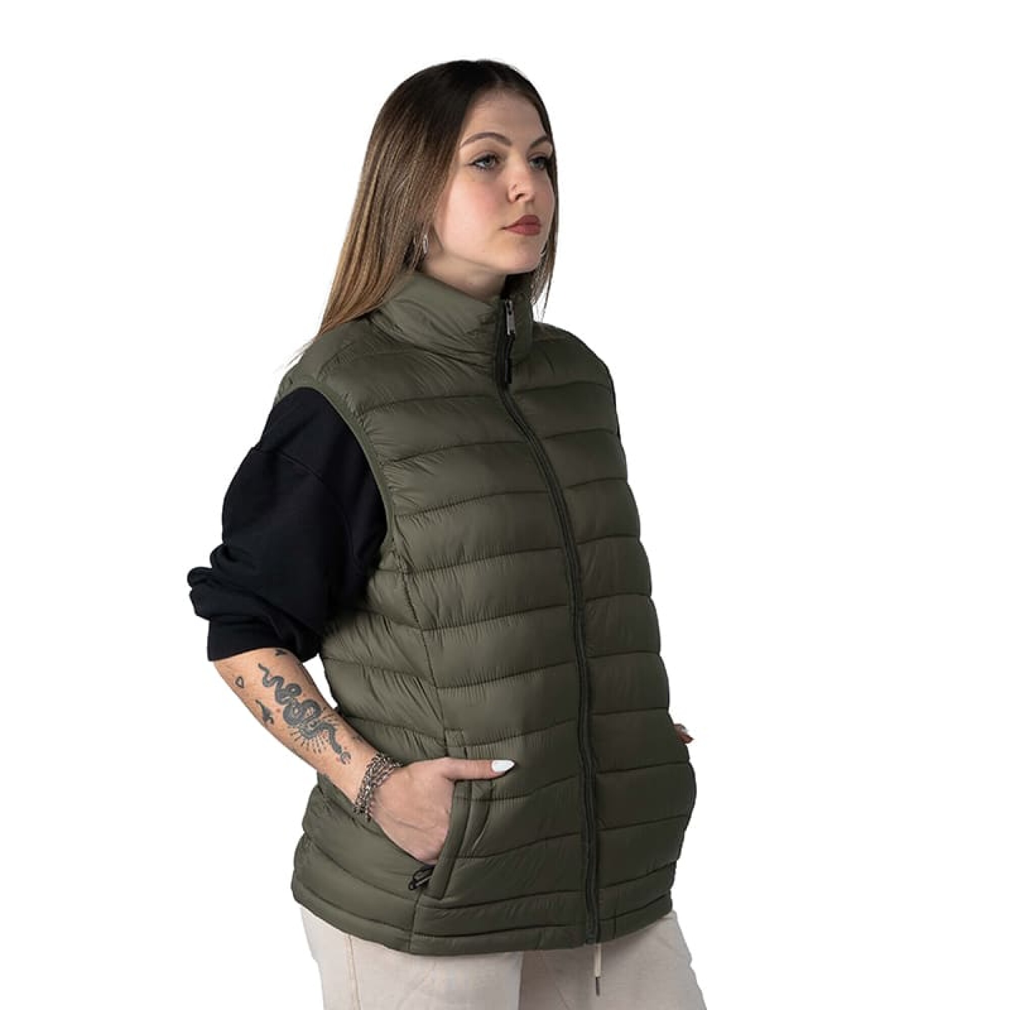 Chaleco The Brooklyn Haus Puffer de Mujer 200851I24 Verde Militar