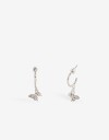 Aros Argollas Metal Aros Argolla Metal Mariposa - Plateado Rodio