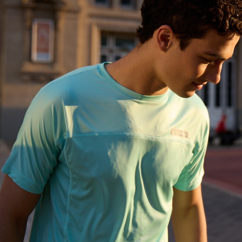 T-SHIRT RNG MEN MESH verde stone VERDE WAVE