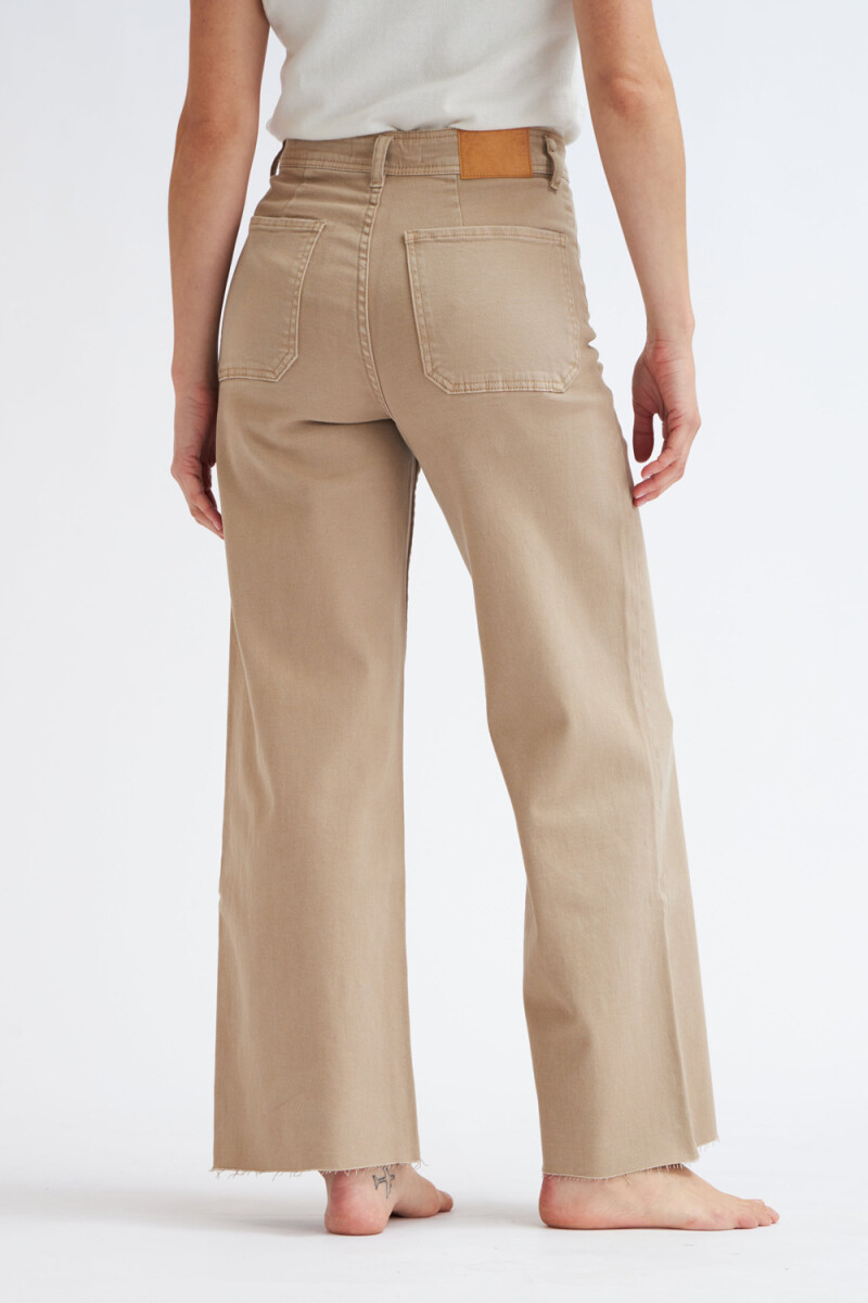 Pantalón de jean ancho Beige
