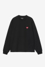 W' L/S HEART PATCH T-SHIRT Negro