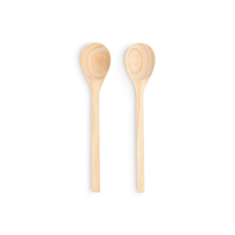 SET 2 CUCHARAS 30 CM MADERA NATURAL-BEIGE