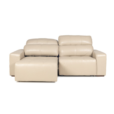 Sofá Agazzi (Reclinable) - Cuero Básico - 2 cuerpos 519 (Beige)