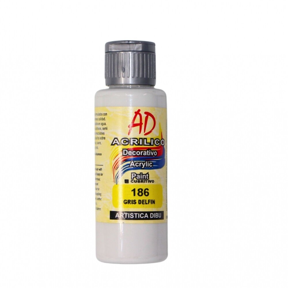 PINTURA ACRILICA ARTISTICA DIBU 60 ML. DIFERENTES COLORES COLOR GRIS DELFIN 186