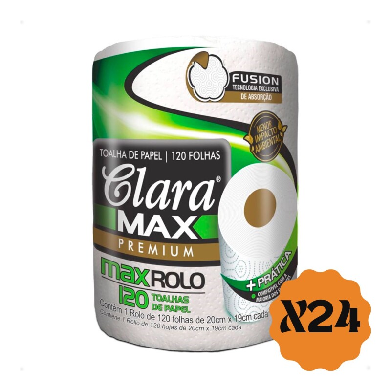 Papel Toalla Cocina Clara Max Rollo X 120 Toallas X24