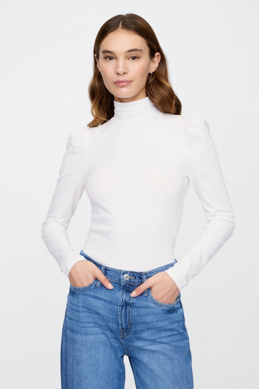 Remera Polera Puff Mujer White Uk