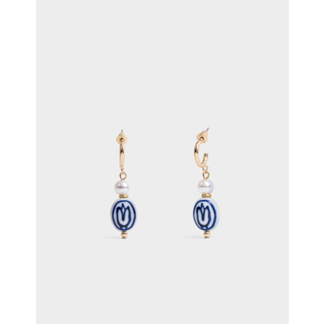 Aros Argollas Flores Dorado