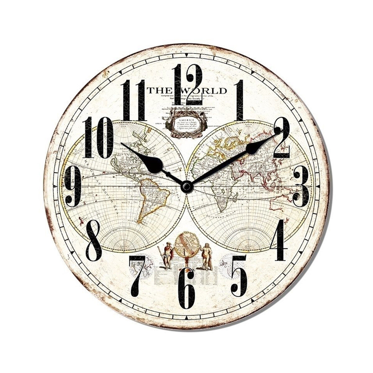 Reloj de pared mdf D28,8x3,5 cm - MAPAMUNDI 