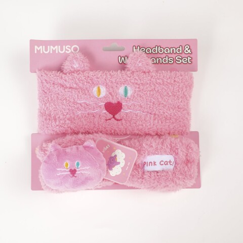 SET DE BANDAS PARA LA CABEZA Y MUÑECAS (CAT MIMI – ROSA) SET DE BANDAS PARA LA CABEZA Y MUÑECAS (CAT MIMI – ROSA)