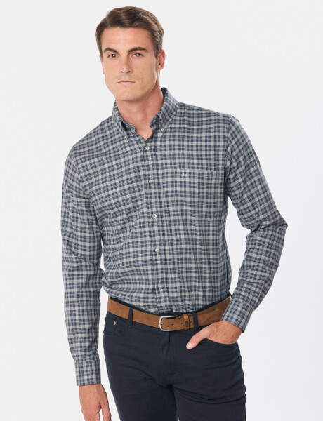 CAMISA SPORTS A CUADROS Gris