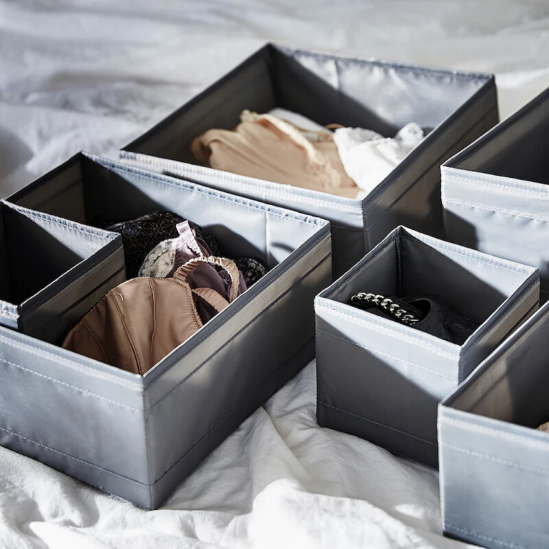 SET 3 ORGANIZADORES TELA GRIS 14x14x13CM SET 3 ORGANIZADORES TELA GRIS 14x14x13CM