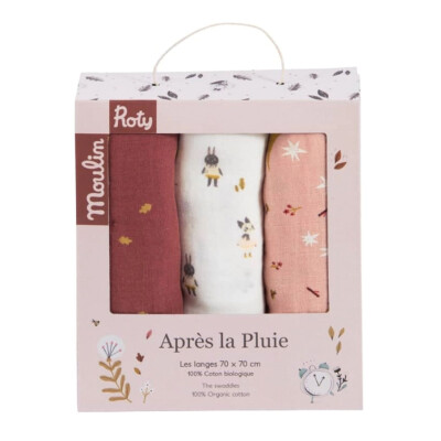 Set de 3 mantas muselinas Moulin Routy Set de 3 mantas muselinas Moulin Routy