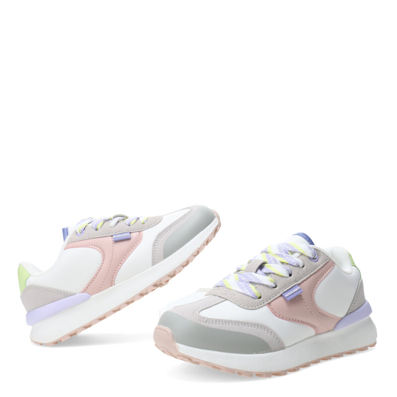 Championes de Niña MINI Miss Carol BAMBEA de colores Blanco - Gris