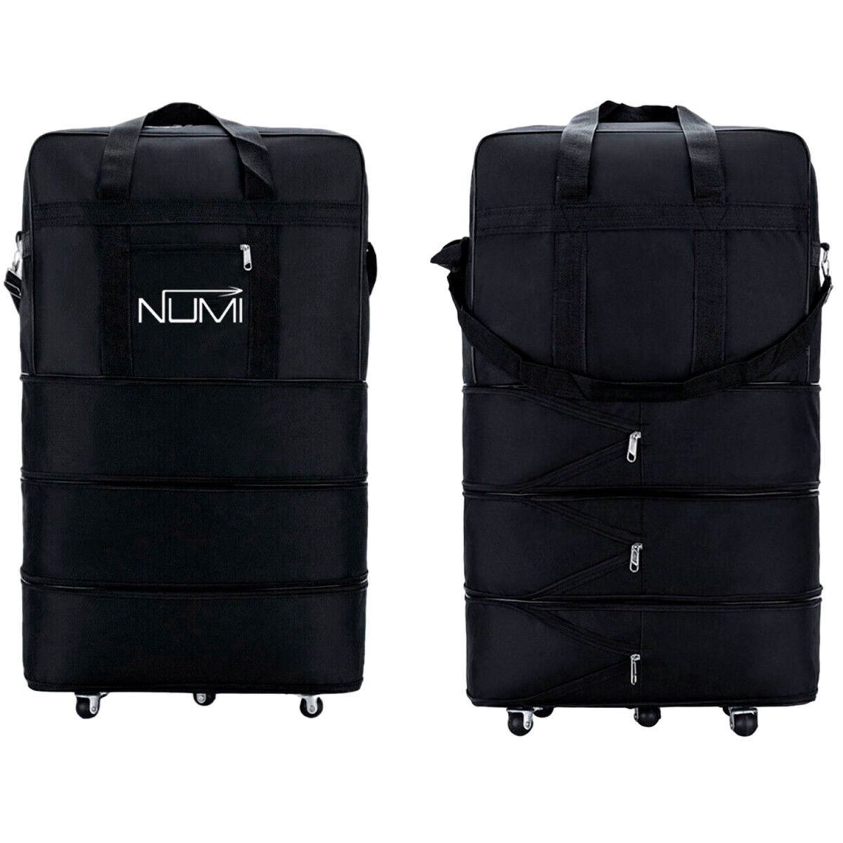 Bolso de Tela Gigante con 5 Ruedas 90x50x30cm - Negro 