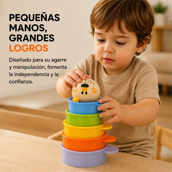 Juego Didáctico Top Bright de Vasos Apilables 6 Piezas NARANJA