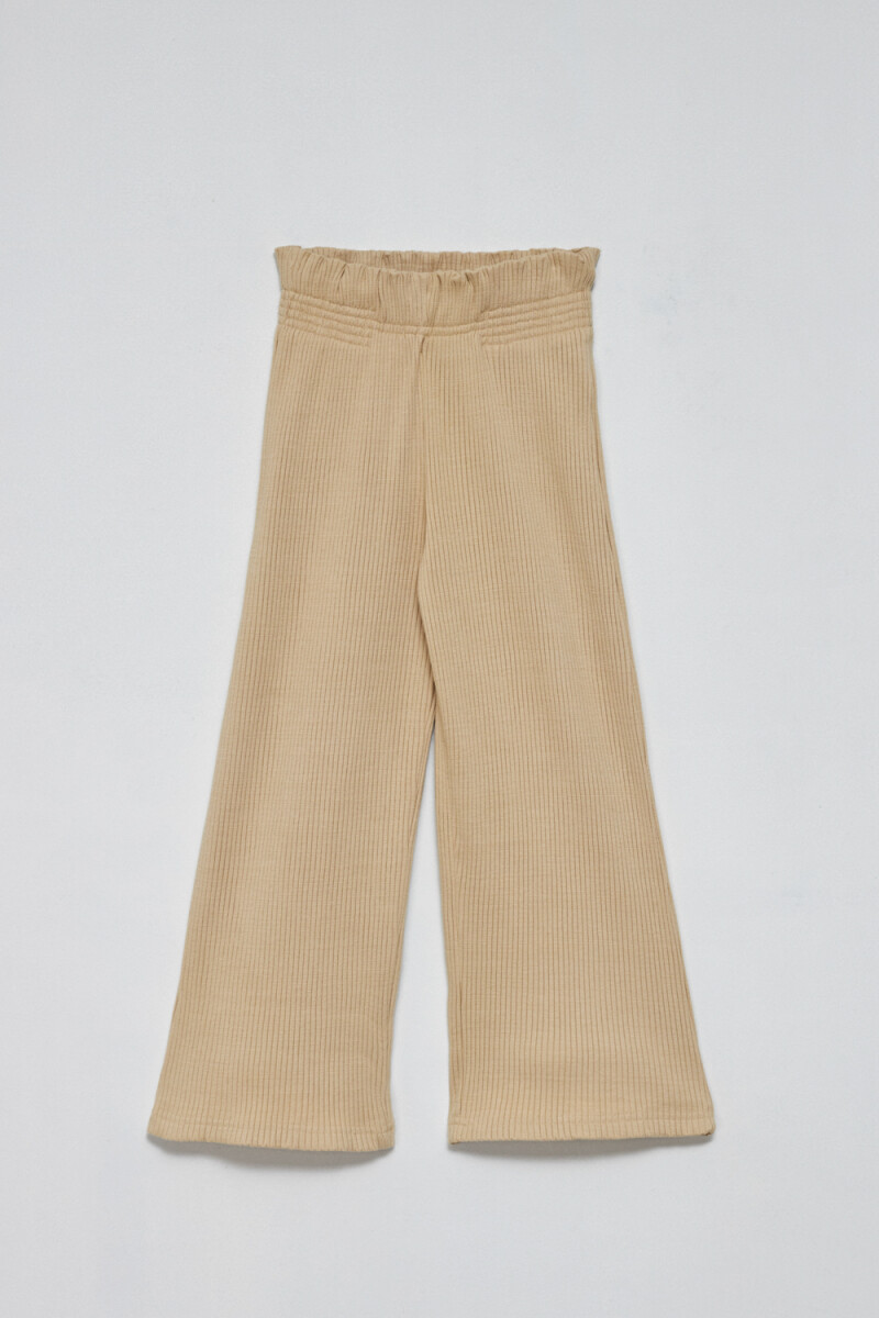 Pantalón en rib oxford Beige