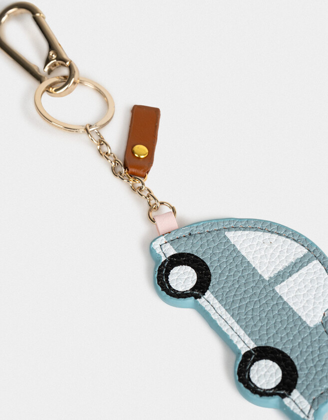 Llavero PU Llavero Y Charm De Autito De Pu - Azul Celeste