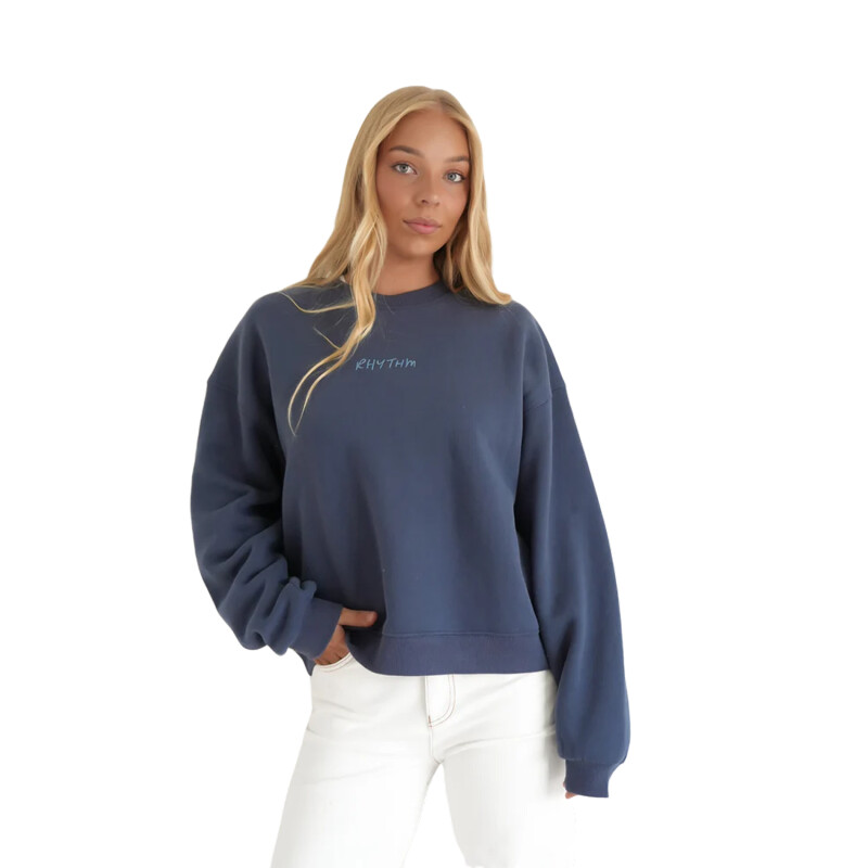 Buzo Rhythm Crew Neck Fleece - Azul Buzo Rhythm Crew Neck Fleece - Azul