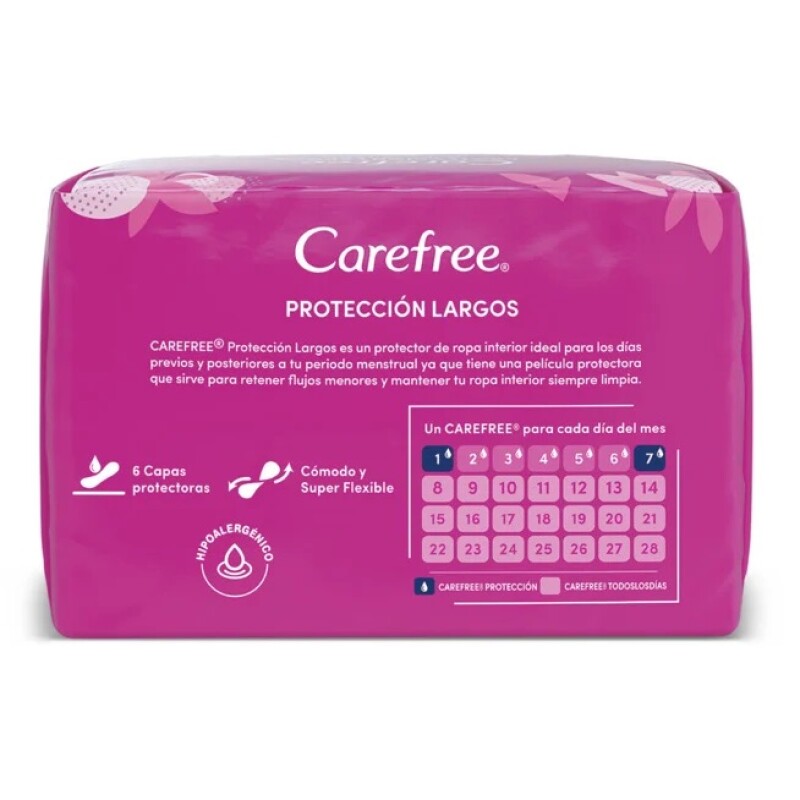 Protectores Diarios Protección Carefree 20 Uni Protectores Diarios Protección Carefree 20 Uni
