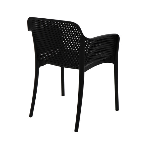 Silla apilable negra "GABRIELA" con posabrazos TD0663