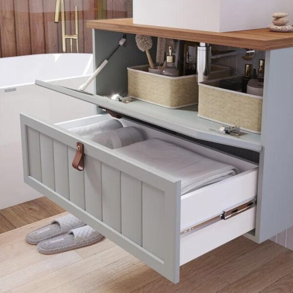 MUEBLE DE BAÑO SUSPENDIDO 80 CM CON BACHA - PISTACHO/FREIJO MUEBLE DE BAÑO SUSPENDIDO 80 CM CON BACHA - PISTACHO/FREIJO