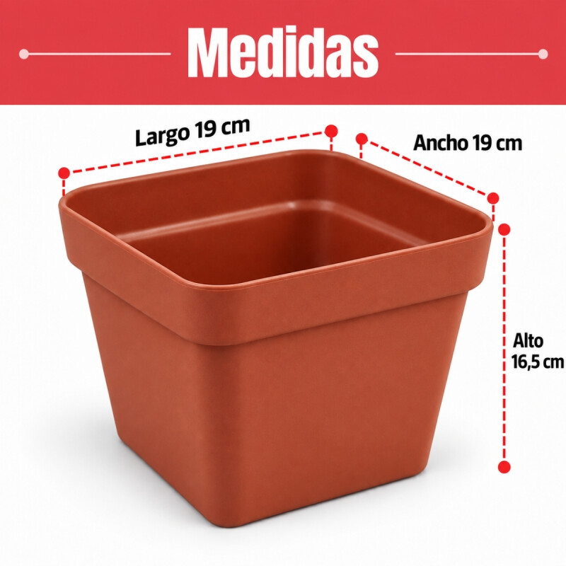Maceta chica 7,5 lts TERRACOTA
