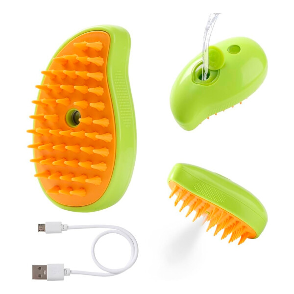 Cepillo Peine Con Spray Pelo Saca Nudos Perro Gato Mascota Variante Color Verde