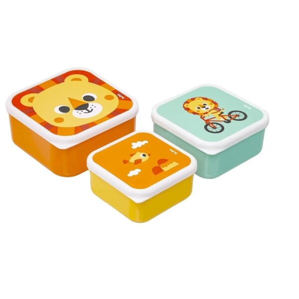 Set x3 tupper animales BUBA leon bubazoo
