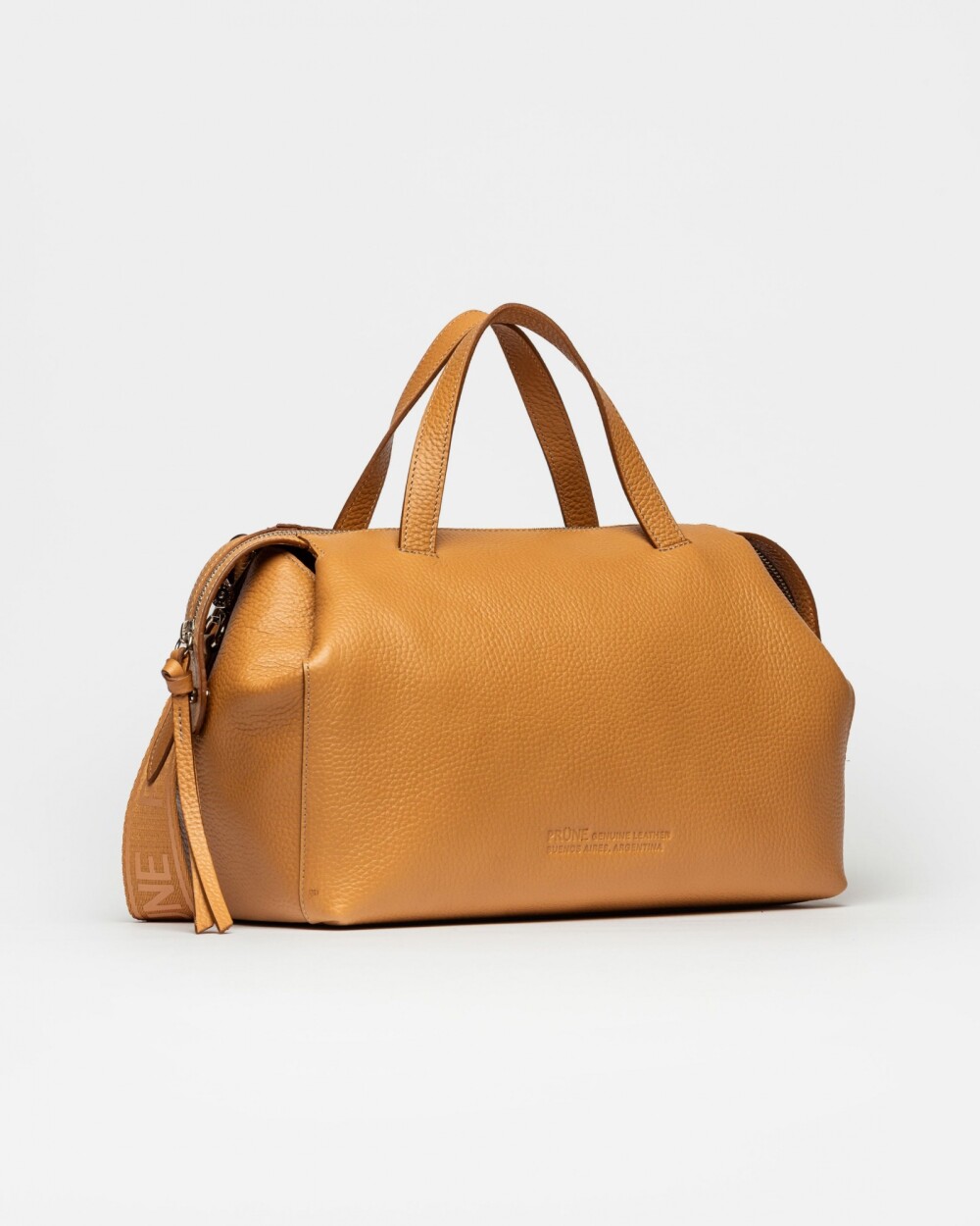 Cartera de mano Resort en cuero graneado Cuoio
