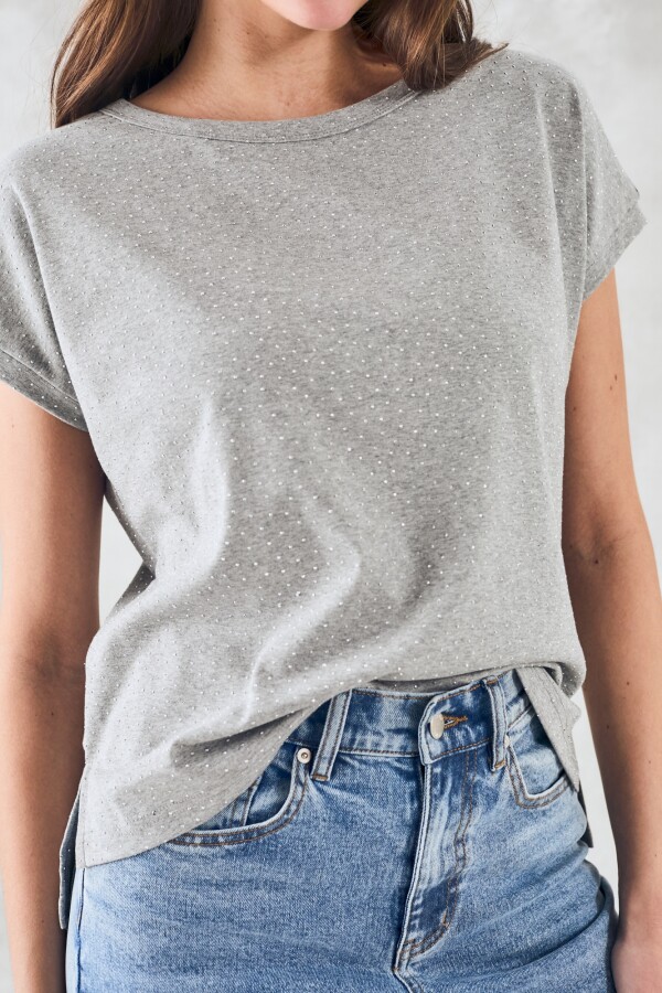 Remera Brillo Gris Melange