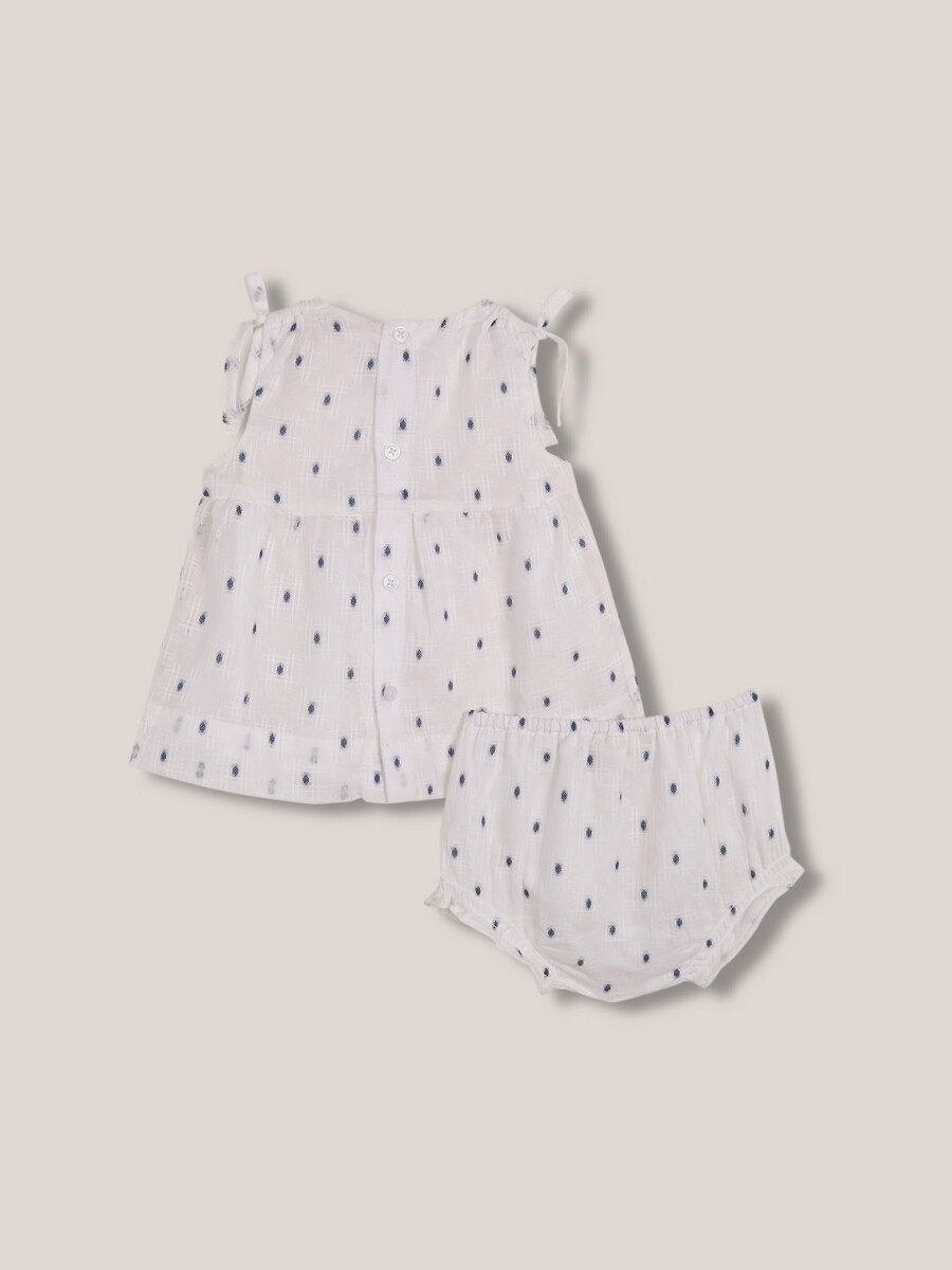Conjunto De Vestido Dobby Blanco