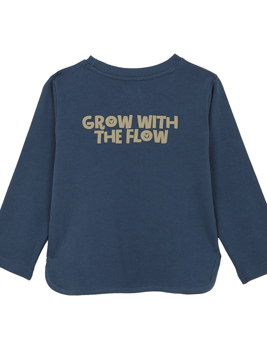 Sudadera Con Print En La Espalda Petroleo